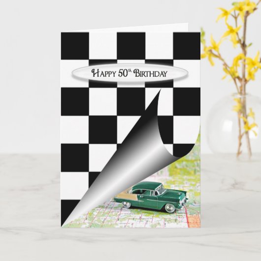 50e geboortedag kaart (Gele Bloem)