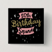 50e geboortedag vierkante button 5,1 cm (Voorkant)