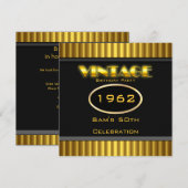 50e gele goudzwarte feestdag kaart (Voorkant / Achterkant)