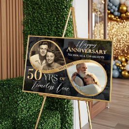 50e gelukkig jubileum Toen & Nu Goud Oneindigheid Poster