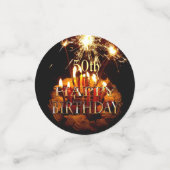 50e gelukkige verjaardag met een kook en een spuug confetti (Kleine voorkant)