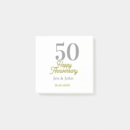 50e gelukkige verjaardag naam datum zilver goud da post-it® notes
