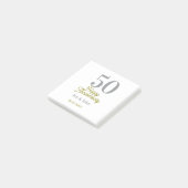 50e gelukkige verjaardag naam datum zilver goud da post-it® notes (Schuin)