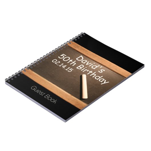 50e gepersonaliseerd gastboek van de Birthday Part Notitieboek (Linkerzijde)