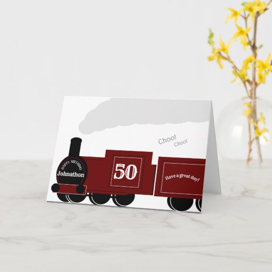 50e gepersonaliseerde verjaardagskaart van de stoo kaart (Gele Bloem)