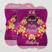 50e gezouten en hoogbeviste verjaardag kaart (Voorkant / Achterkant)