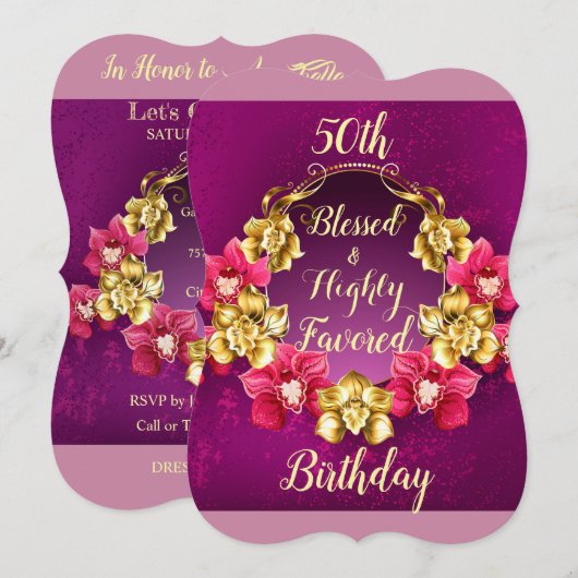 50e gezouten en hoogbeviste verjaardag kaart (Voorkant / Achterkant)