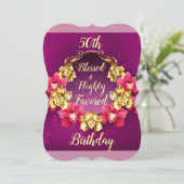 50e gezouten en hoogbeviste verjaardag kaart (Staand voorkant)