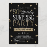 50e Glitter Confetti Surprise Party Invitation Kaart<br><div class="desc">Deze stijlvolle 50e verjaardag van de Verrassende Partij van de Aarde is voorzien van een elegant roos gouden glitter confetti thema met moderne typografie. Pas de achtergrondkleur aan om het thema van uw gebeurtenis aan te passen. Voor een nog meer gedenkwaardige uitnodiging selecteert u een doorgesneden vorm, getextureerd papier of...</div>