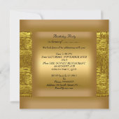  50e Gold Black Birthday Party Elegant Kaart (Achterkant)