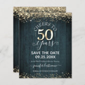 50e Gold-dag Opslaan van datum budgetuitnodiging (Voorkant / Achterkant)