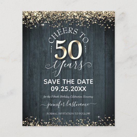 50e Gold-dag Opslaan van datum budgetuitnodiging (Voorkant)