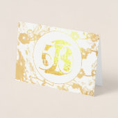 50e Gold Foil Wedding Bloemen Blank Kaart (Voorkant)