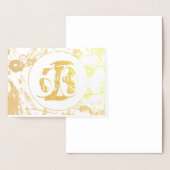 50e Gold Foil Wedding Bloemen Blank Kaart (Display)