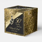 50e Gold Glitter-Jubileum Bedankdoosjes (Achterkant)