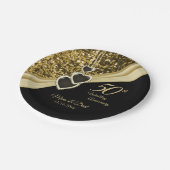 50e Gold Glitter-Jubileum Papieren Bordje (Gekanteld)