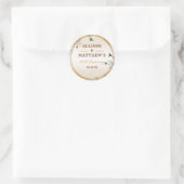 50e Gold Glitter Lijst Floral Wedding Jubileum Ronde Sticker (Tas)