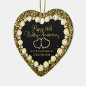 50e Gold Glitter Wedding Jubileum Keramisch Ornament (Links)