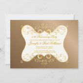 50e, Gold Jubileum, Gold Swirls Foto Kaart (Achterkant)