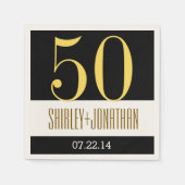 50e Gold Jubileum Modern Gold en Black V02 Servetten (Voorkant)