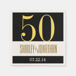50e Gold Jubileum Modern Gold en Black V02 Servetten
