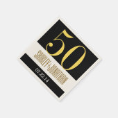 50e Gold Jubileum Modern Gold en Black V02 Servetten (Hoek)
