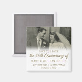 50e Gold Jubileum Wedding Photo Save the Date Magneet (Voorkant / Achterkant)