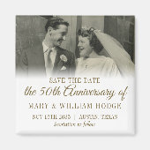 50e Gold Jubileum Wedding Photo Save the Date Magneet (Voorkant)