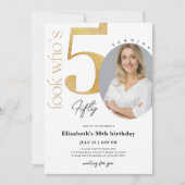 50e Gold-uitnodiging met foto Kaart (Voorkant)