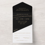 50e Gold Wedding-Jubileum All In One Uitnodiging (Binnen)