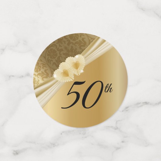 50e 💞 Gold Wedding Jubileum Confetti (Kleine voorkant)