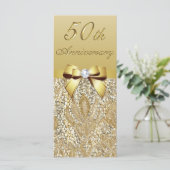 50e Gold Wedding Jubileum Faux Sequins Bow (Staand voorkant)