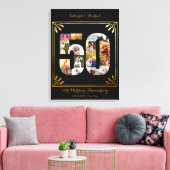50e Gold Wedding Jubileum Foto Collage Black Canvas Afdruk (Insitu (Woonkamer))