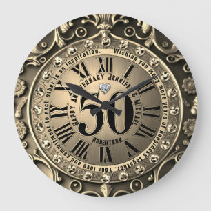 50e Gold Wedding Jubileum Grote klok