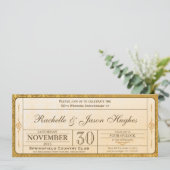 50e Gold Wedding Jubileum Invitation Ticket Kaart (Staand voorkant)