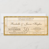 50e Gold Wedding Jubileum Invitation Ticket Kaart (Voorkant)