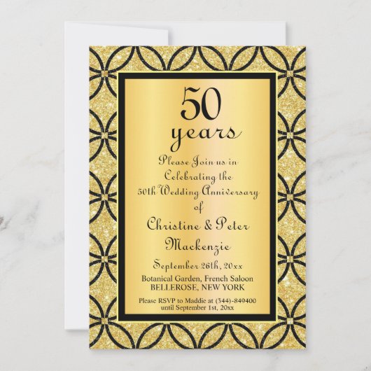 50e Gold Wedding-Jubileum Kaart (Voorkant)