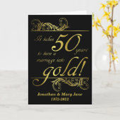 50e Gold Wedding-Jubileum Kaart (Gele Bloem)