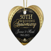 50e Gold Wedding-Jubileum Keramisch Ornament (Links)