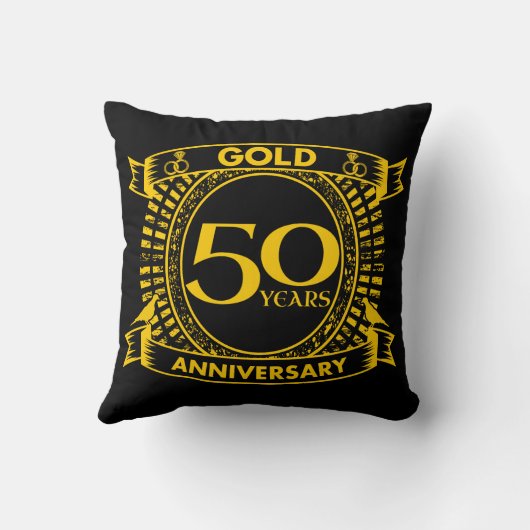 50e Gold Wedding-Jubileum Kussen (Achterkant)