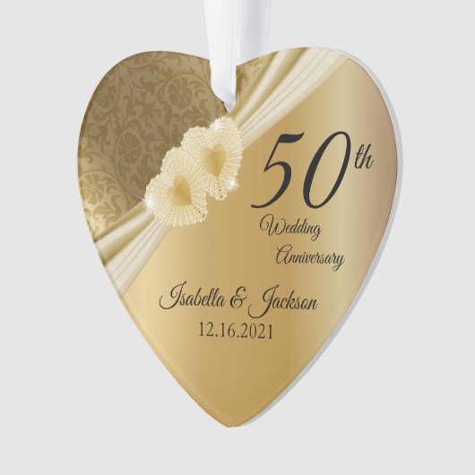 50e 💞 Gold Wedding Jubileum Ornament (voorkant)