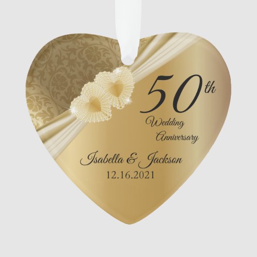 50e 💞 Gold Wedding Jubileum Ornament (voorkant)