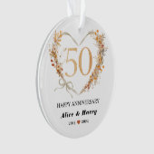 50e 💞 Gold Wedding Jubileum Ornament (voorkant)