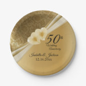 50e Gold Wedding-Jubileum Papieren Bordje (Voorkant)