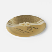 50e Gold Wedding-Jubileum Papieren Bordje (Gekanteld)