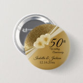 50e Gold Wedding-Jubileum Ronde Button 5,7 Cm (Voorkant /achterkant)