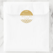 50e Gold Wedding-Jubileum Ronde Sticker (Tas)