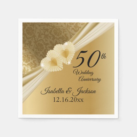 50e Gold Wedding-Jubileum Servet (Voorkant)