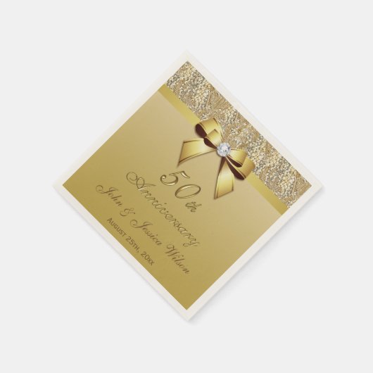 50e Gold Wedding-Jubileum Servetten (Hoek)