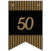 50e Gold - Zwarte & Gold Stripes Vlaggetjes (Eerste vlag)